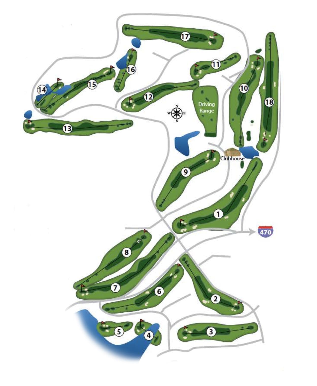 Lakewood Oaks Country Club - Course Map